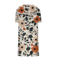 thumbnail image 4 of Ovzne Robes Grande Taille pour Femmes aux Formes Robe de Plage Femmes Été Poches Robes Imprimées Ample Col en V Manches Courtes Robes Robe de Printemps Manches Courtes Imprimée Liquidation, 4 of 5
