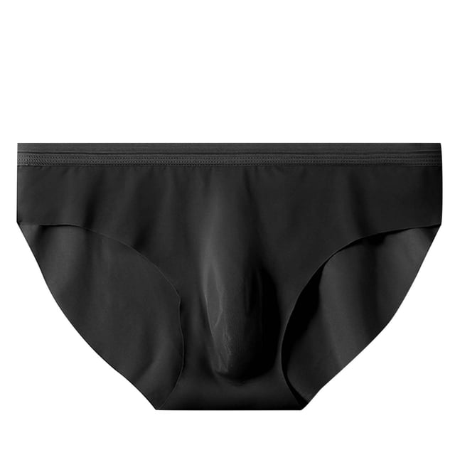 Mens Solid Color Ice Silk Seamless One Piece Briefs