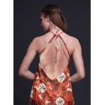 thumbnail image 3 of Bimba Robe Teinture sur Nœuds Décontractée Longue Dos Nu à Col Licou pour Femmes, Robe de Plage Imprimée - X-Grand, 3 of 6