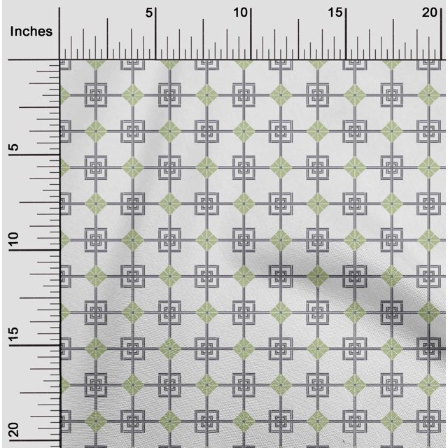 oneOone Georgette Viscose Fabric Square & Triangle Geometric Print Fabric By Yard 42 Inch Wide