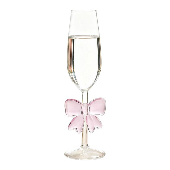 Wine Glass with Bow, High Borosilicate Glass, Clear Cup for Holiday Celebrations, Romantic Gift