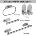 thumbnail image 4 of Mistaha 5PCS Bathroom Towel Storage Set with Towel Bar Toilet Roll Holder Two Hooks No, 4 of 7