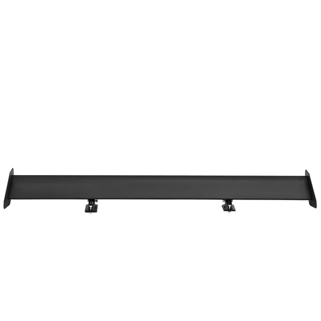 VEVOR GT Wing Car Spoiler, 43.3-inch universal spoiler with single deck and adjustable angle, crafted from matte black aluminum alloy. Ideal for car customization, it fits most sedans and coupes, featuring short brackets for enhanced aerodynamics by reducing drag and increasing downforce. Lightweight and durable, it improves vehicle stability and performance during high-speed driving.
