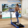 thumbnail image 4 of Superfit 3-in-1 Folding Treadmill with Smart Apps Remote Control LED Display and Speakers Blue, 4 of 9