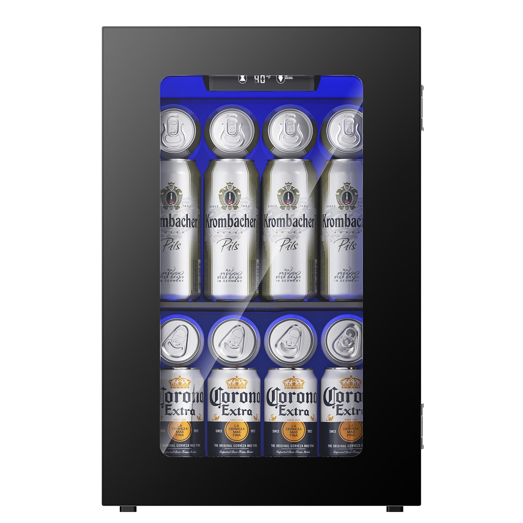 Simzlife 6 Bottles and 24 Cans Mini Beverage Refrigerator & Portable Wine Cooler Refrigerator with Glass Door, Mini Countertop Wine Fridge for Home/Office/Bar,Black