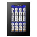 Simzlife 6 Bottles and 24 Cans Mini Beverage Refrigerator & Portable Wine Cooler Refrigerator with Glass Door, Mini Countertop Wine Fridge for Home/Office/Bar,Black
