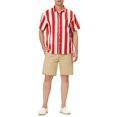thumbnail image 2 of INSPIRE CHIC Chemises à Rayures pour Hommes à Manches Courtes, Boutonnées, Chemise Hawaïenne Imprimée S Rouge Blanc, 2 of 6