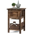 thumbnail image 1 of Gymax Mini Nightstand Wooden Bedside End Table W/Drawer Living Room Kid Nightstand Brown, 1 of 10