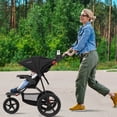 thumbnail image 2 of Poussette de Jogging Babyjoy Pliable avec Auvent Ajustable, Plateau Détachable, Porte-Gobelets, Noir, 2 of 10