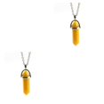 thumbnail image 4 of QualitChoice Hexagon Column Charm Exquisite Women Men Making Findings Handmade Anniversary Hanging Pendants Colorful Crystal Yellow 2Set, 4 of 6