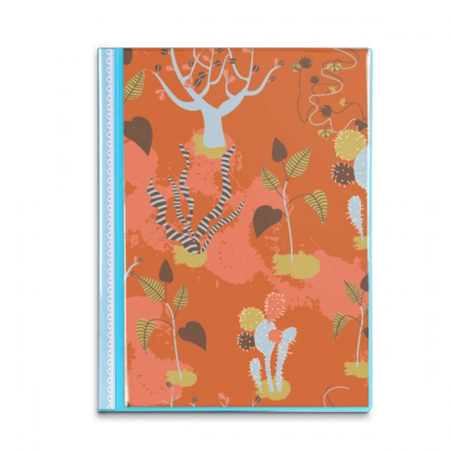 Cactus du Désert Savane Orange Arbres Livre Protège-Feuilles Portfolio Reliure Chemise