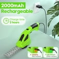 thumbnail image 3 of Cordless Hedge Trimmer, High Speed Motor Cordless Grass Trimmer 7.2V  For Garden, 3 of 8
