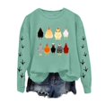 thumbnail image 1 of Veste Athlétique Décontractée à Manches Longues pour Femmes Chandails à Col Rond pour Femmes Chandail Blanchi à Manches Longues pour Femmes Chandail à Enfiler Imprimé Graphique de Poulet Hauts à Bande au Bas pour Femmes Chandails pour Femmes Haut Blouse, 1 of 4