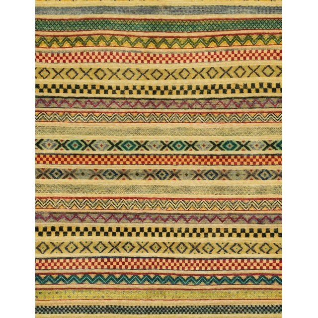 Ahgly Company Indoor Rectangle Abstract Yellow Abstract Area Rugs, 2' x 5'