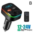 thumbnail image 1 of Car FM Transmitter Bluetooth 5.0 Handsfree With Type-C Dual USB 3.0A Fast Charger Ambient Light Cigarette Lighter FM Modulator, 1 of 1