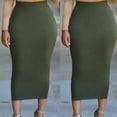 thumbnail image 4 of Honganda Jupe Crayon pour Femmes, Bande Élastique Taille Haute Jupes Slim, 4 of 5