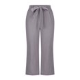 thumbnail image 5 of Women High Waisted Wide Leg Pants Drawstring Elastic Trousers Comfy Straight Leg Fashion Long Pants With Pockets, 5 of 5