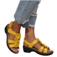 thumbnail image 4 of LSLJS Chaussures Compensées pour Femmes, Pantoufles d'Été pour Dames Chaussures Décontractées pour Femmes Sandales Compensées Romaines Décontractées à Fleurs, 4 of 7