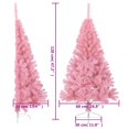 thumbnail image 4 of vidaXL Artificial Half Christmas Tree with Stand Pink 120 cm PVC, 4 of 5