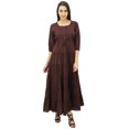 thumbnail image 1 of Bimba Robe Maxi d'Été en Coton à Manches 3/4 pour Femme, Taille à Cordon, 1 of 8