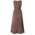 thumbnail image 4 of Robe Maxi 2025 pour Femmes, Robes de Travail Décontractées, Col Rond, Robe Midi à Pois Imprimés pour Femmes, Robe Sans Manches Évasée Plissée, Robe d'Été Décontractée Ample Froncée Fluide, Robes Midi d'Été Décontractées pour Femmes, Robes Débardeur, 4 of 6