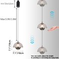 thumbnail image 4 of FSLiving Adjustable Height Track Pendnat Light H-Type Retractable Lift Track Pendnat Light with Hand-Sweep Control 10W Stepless Dimming Indoor Island Light Adjustable Wire Lamp,Gray - 3 Pack, 4 of 9