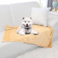 thumbnail image 3 of PiccoCasa 1 Pcs Home Warm Soft Microplush Fleece Solid Throw Blanket Wheat 27" x 40", 3 of 9