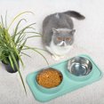 thumbnail image 4 of Cat Bowl Set No-spill Double Pet Feeder Bowl Kitten Water Bowl with Non-slip Mat, 4 of 10