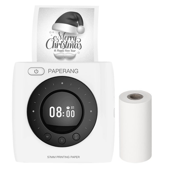 Riwcyla Pocket Printer Thermal Printer Imprimante Portable Mobile 300dpi pour Photo Image Reçu Mémo Note Étiquette Autocollant avec Fonction Compatible avec Android iOS Windows