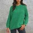 thumbnail image 4 of BVOFAR Chandails pour Femmes Grande Taille Couleur Unie Pulls Manches Longues Col Rond Hauts Décontractés Coupe Ample Chandail, 4 of 5