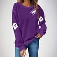 thumbnail image 2 of NMMUED Chandails d'Halloween pour Femmes, Vêtements d'Automne, Chandail d'Halloween avec Fantôme, Chandails à Col Rond pour Femmes, Hauts d'Halloween pour Femmes, Hauts d'Automne pour Femmes, Violet 3TG, 2 of 4