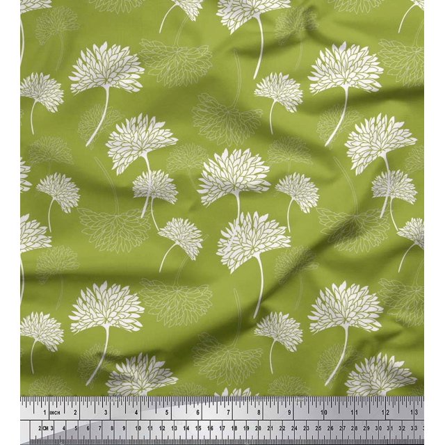 Soimoi Rayon Fabric Flower Artistic Print Fabric by The Yard 42 Inch Wide