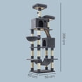 thumbnail image 3 of FEANDREA Multi-Level Plush Cat Tree with Scratching Posts, Perches, Condos, Basket, Hammock and Hanging Toy, Gray, 3 of 8