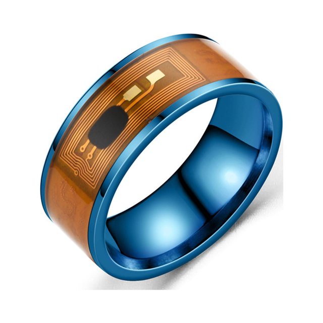 EGNMCR Bagues NFC Téléphone Mobile Intelligentes en Acier Inoxydable Sans Fil Communication par Radiofréquence Résistance à l'Eau Bijoux Bague Mode