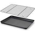 thumbnail image 1 of E-far Nonstick Baking Sheet with Rack Set, 16 x 12 x 1 Inch Cookie Sheet Baking Pan with Cooling Rack for Oven, Commercial Grade & Non-Toxic, Easy to Clean, 1 of 7