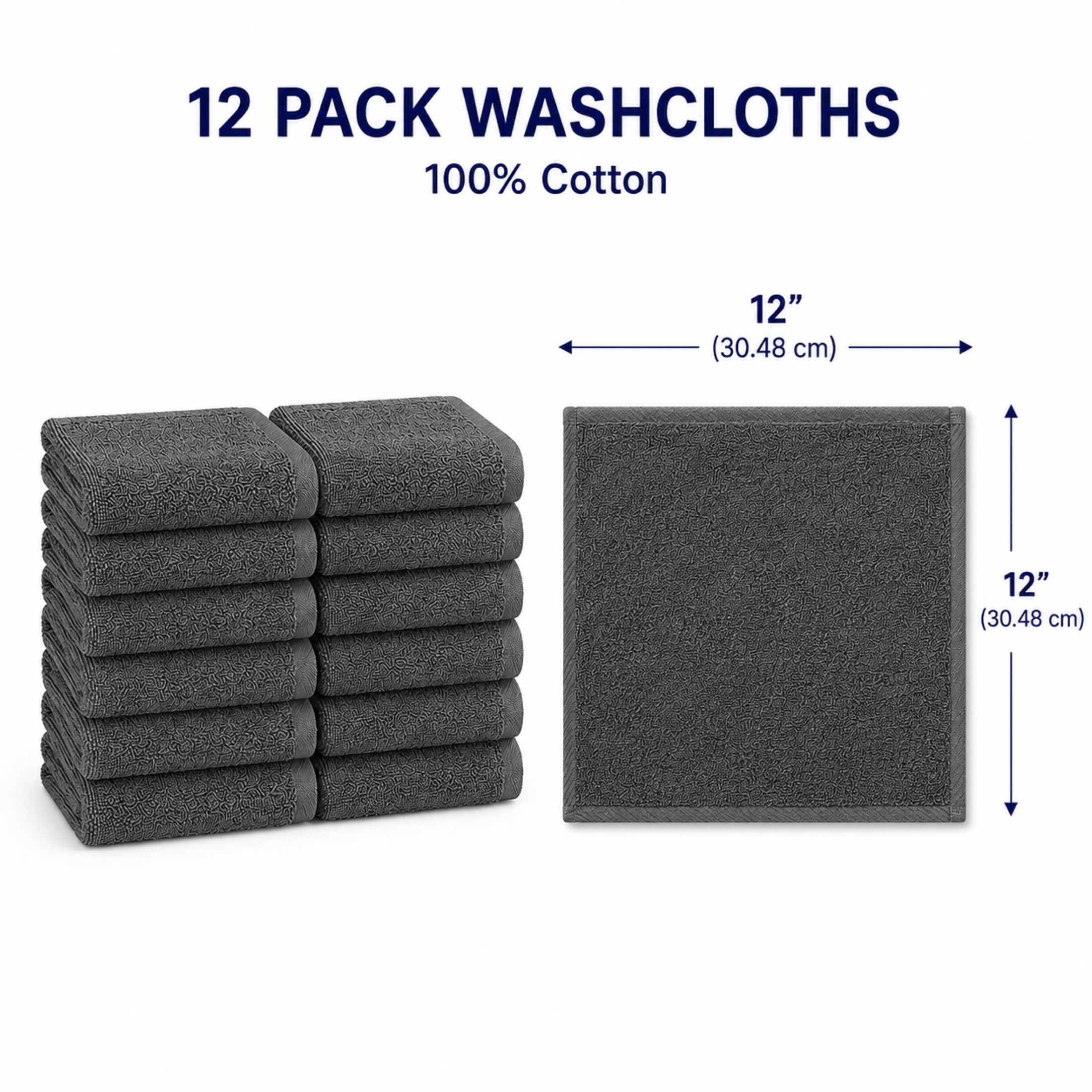 Swift Home 2 Pack Bath Towel Set – 100% Cotton, Luxuriously Soft, Highly Absorbent, Quick Dry, Grey