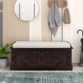 thumbnail image 1 of Noble House Banc de Rangement à Tablettes Ajustables avec Banc à Chaussures avec Coussin Amovible pour Salon, Entrée, Espresso, 1 of 9