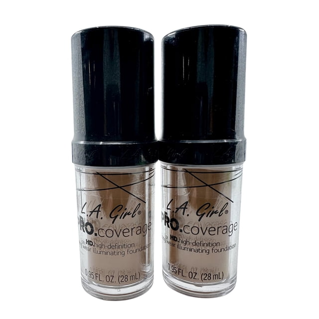 LA Girl Pro Coverage Definition Long Wear Foundation Soft Honey 0.95 OZ 2 pack