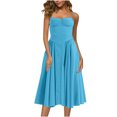 thumbnail image 1 of Gspmoly Robe pour Femmes, Robe de Mode pour Femmes de Couleur Unie Style Dopamine à Bretelles Réglables avec Poches, Robe à Bretelles à Encolure Ronde, Robes de Cocktail pour Femmes jusqu'à 60 % de Rabais, 1 of 5