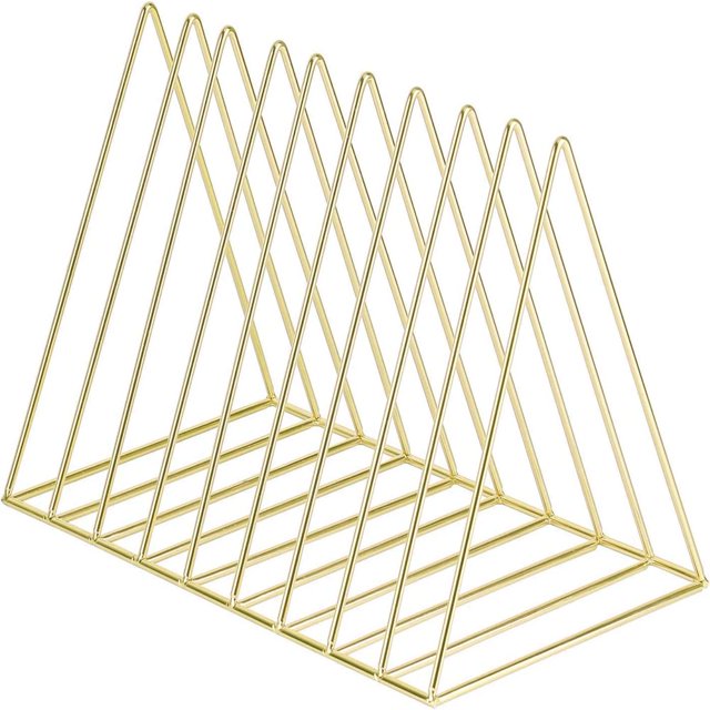 Estbridg Files Folder Stand Desktop File Organizer Book Shelf Rack 9 Slot File Sorter Eye-catching Decoration for Indoor Office Home Photograph Props (Black)