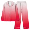thumbnail image 1 of KIHOUT Pajama Sets for Women 2 Piece Gradation Printing Lapel Long Sleeve Button Shirt Loose Pants Comfortable Lounge Set, 1 of 2