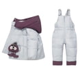 thumbnail image 1 of RXMEKW Insulated Down Jacket And Overalls Set For Toddlers Winter Ski Suit With Snap Crotch For Boys And Girls In Blue, 1 of 6