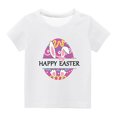 thumbnail image 2 of EGNMCR Blouses & Chemises à Manches Courtes Col Rond pour Tout-Petits Garçons Filles Mode Imprimé Ufs de Lapin de Pâques, 2 of 4