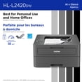 thumbnail image 2 of Brother Wireless HL-L2420DW Compact Monochrome Laser Printer, Duplex and Mobile Printing, Refresh Subscription Eligible, 2 of 8