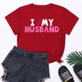 thumbnail image 1 of Meichang T-Shirts de la Saint-Valentin pour Femmes, Hauts Mignons avec Motif Cœur, Manches Courtes, Col Rond, Coupe Ample, 1 of 7