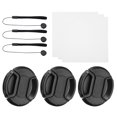 thumbnail image 1 of Unique Bargains 55mm Lens Cap Set, 3Pack Sides Pinch Snap Camera Lens Cover, Black, 1 of 7