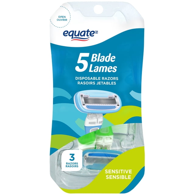 Equate 5 Blade Disposable Razors for Women, Sensitive Skin