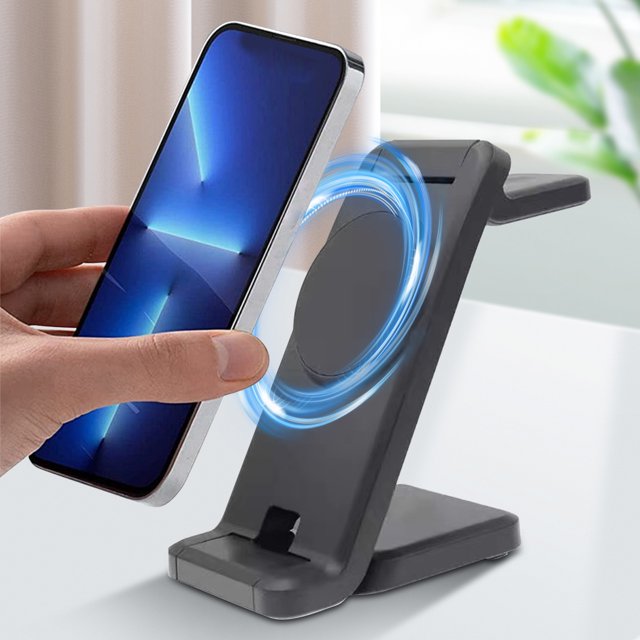TopLLC Wireless Charger Multifunctional Foldable Smart Wireless Charging For Android And IOS. Mobile Phones Watches Earphones Three-in-one Magnetic 15W Wireless Fast Charger Wireless charging