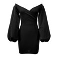 thumbnail image 1 of Ketyyh-chn99 Robe d'Invitée de Mariage Robes de Soirée pour Mariage Mode Couleur Unie Sans Manches Robes de Soirée Robes Noires de Mariage pour Femmes Noir,G, 1 of 4