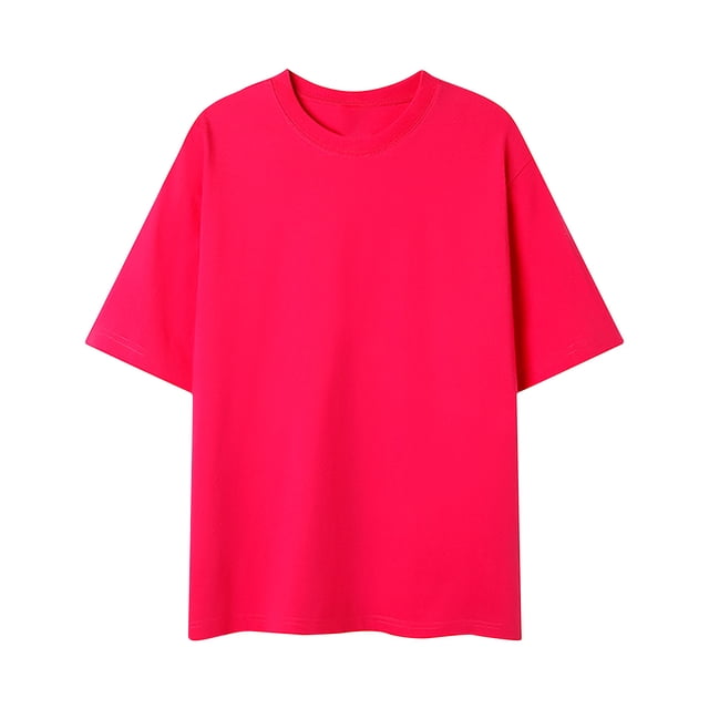 AherBiu Plus Size T Shirts for Man Crewneck Cotton Soft Tees Casual Summer Solid Color T-Shirts